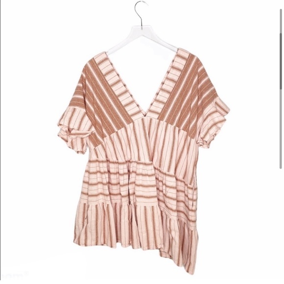Free People striped pink flowy dress tunic - Picture 3 of 4